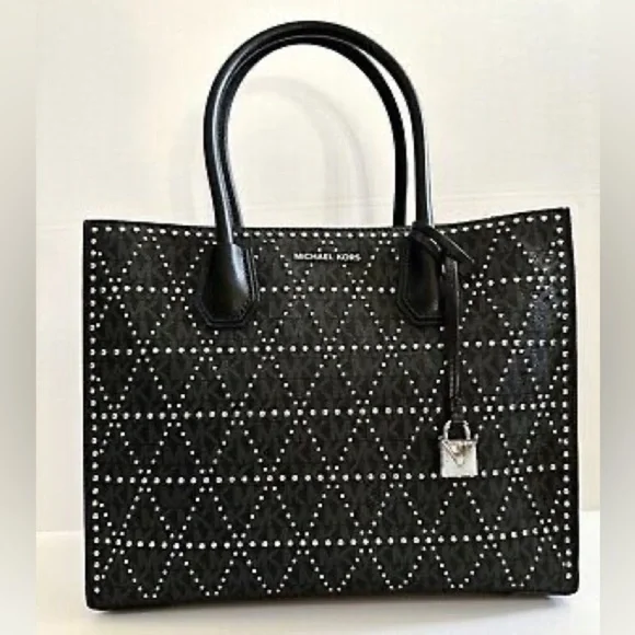 Michael Kors Black Studded Tote Bag - Picture 1 of 12